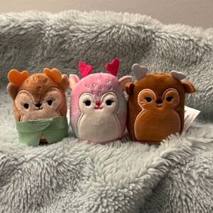 Set of Three Deer Squishville Mini Squishmallows
